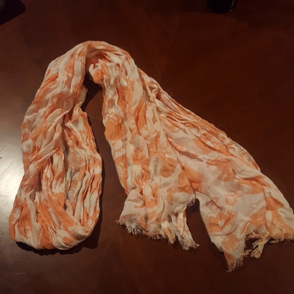 2 for $15 Summery Coral and White Scarf